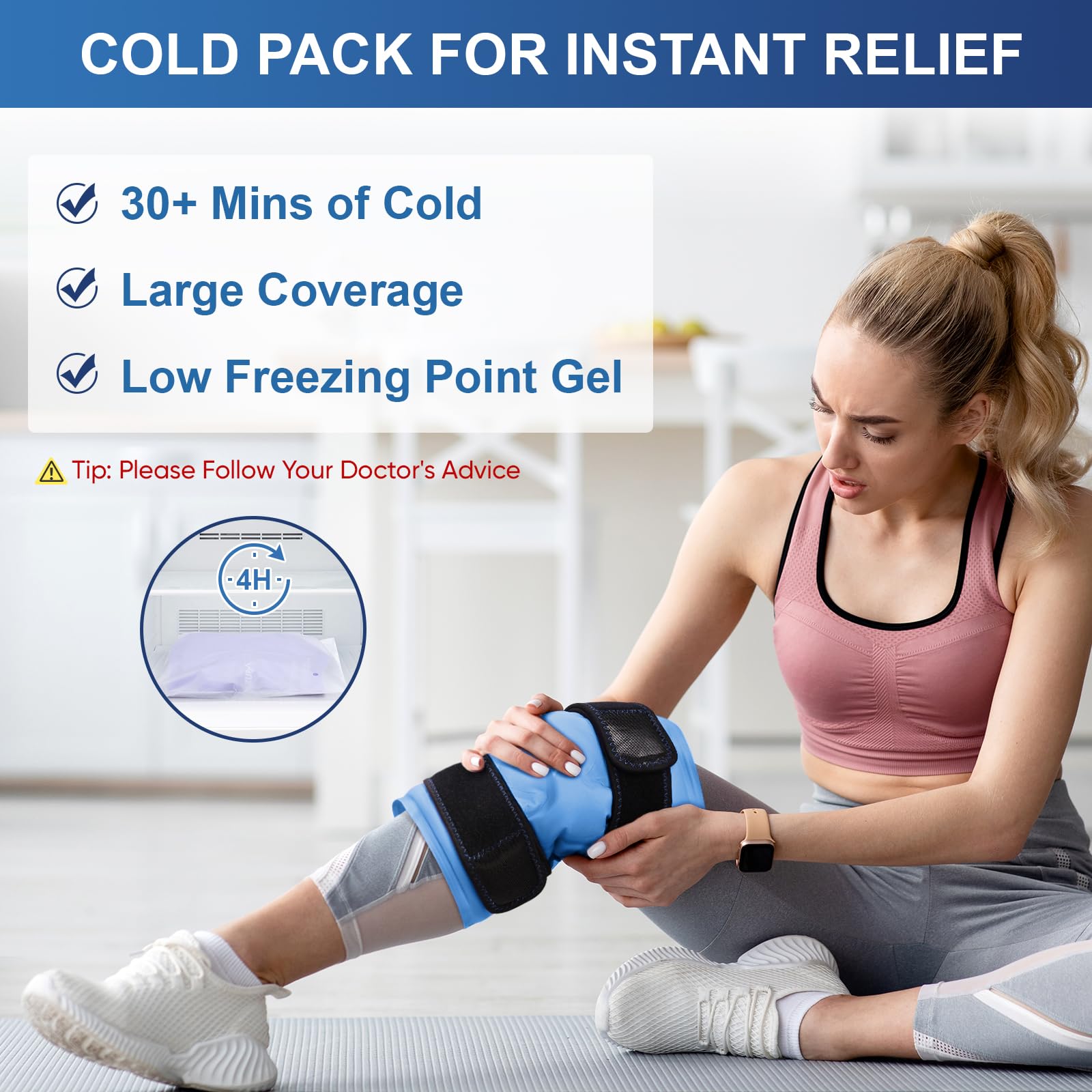 Apexup cold therapy pack showing leakproof double-sealed edges