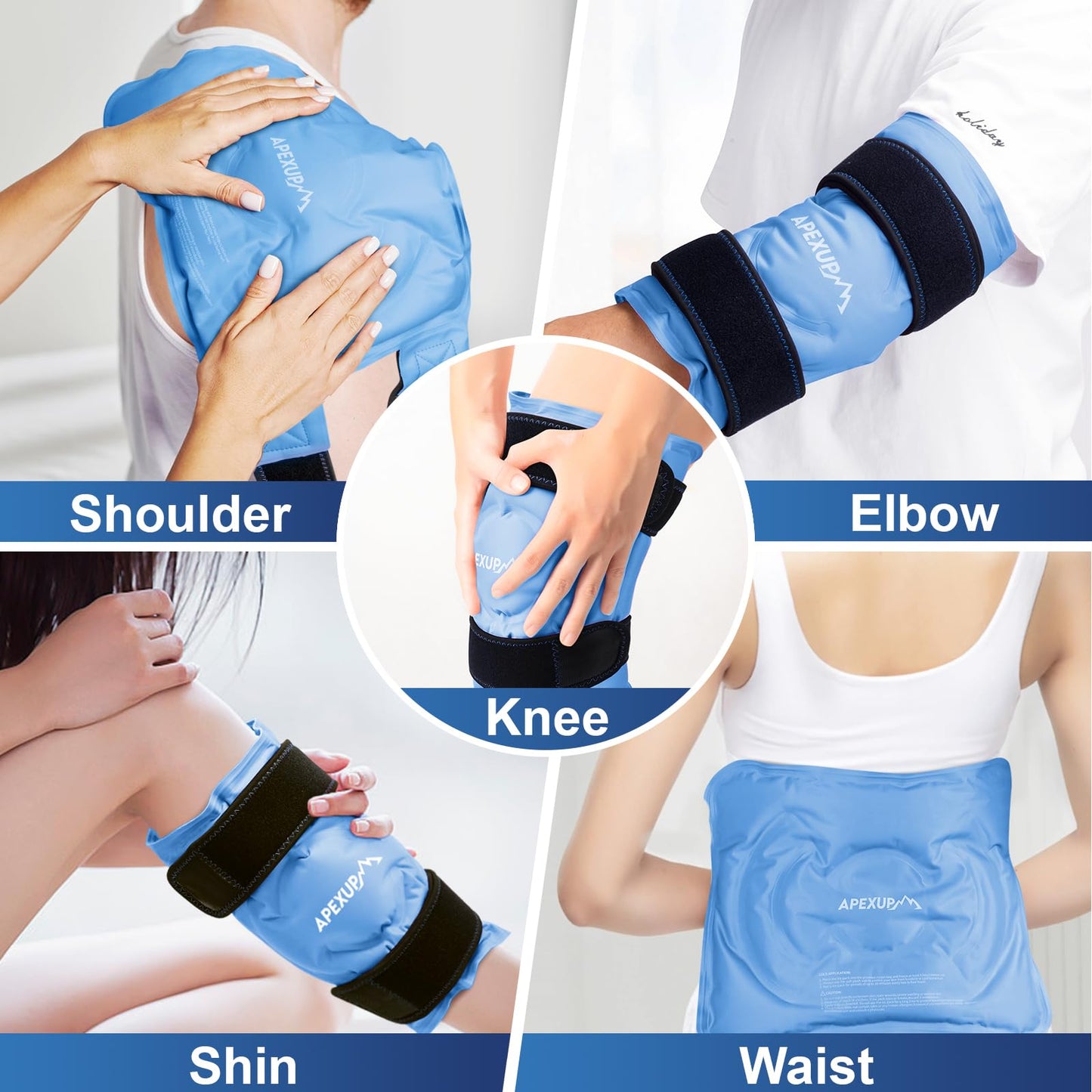 Apexup reusable ice wrap demonstrating soft plush lining