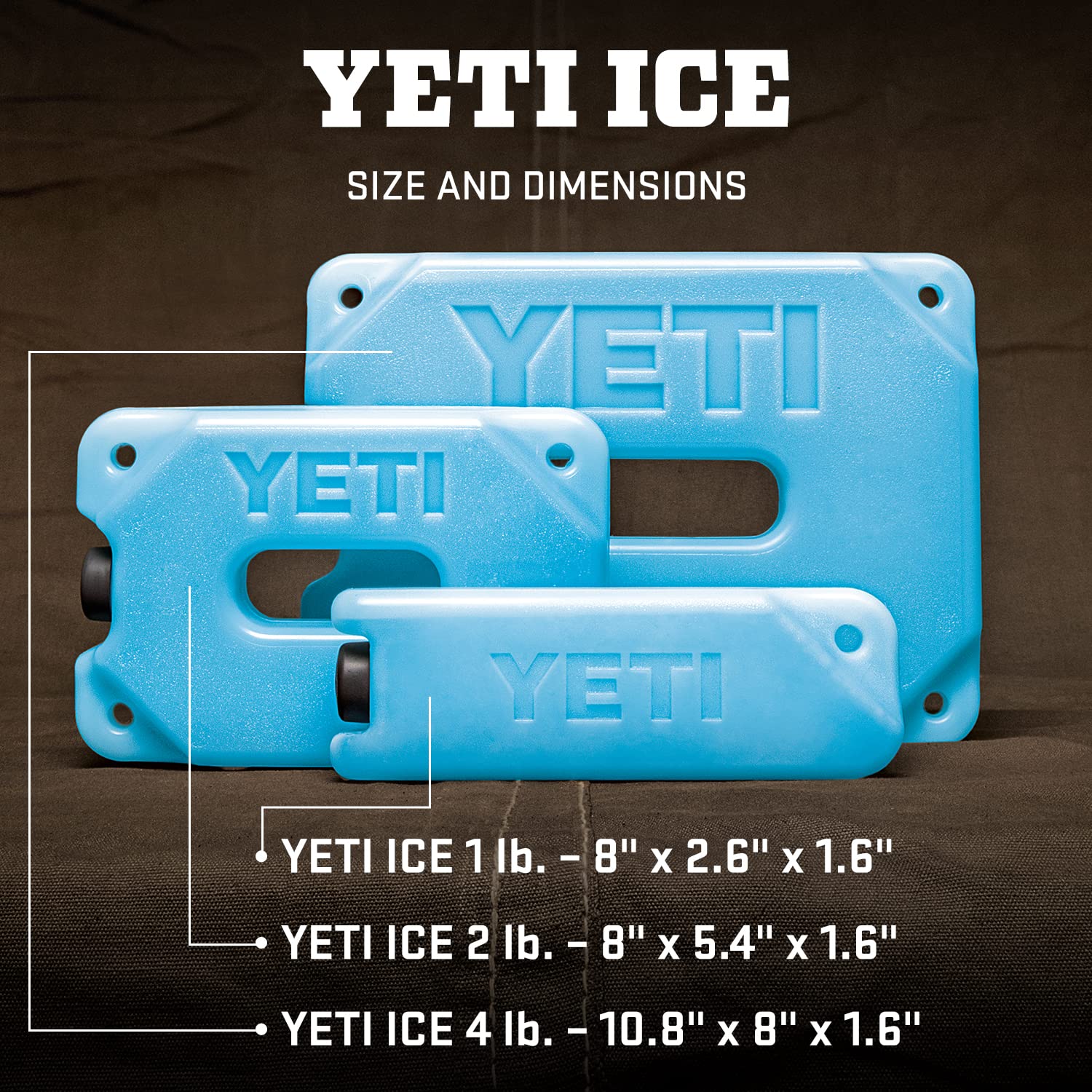 Yeti Ice Block 2 pound durable plastic cooling pack top view