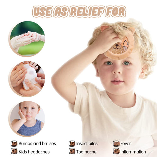 Child using a Hilph gel ice pack for a minor bump