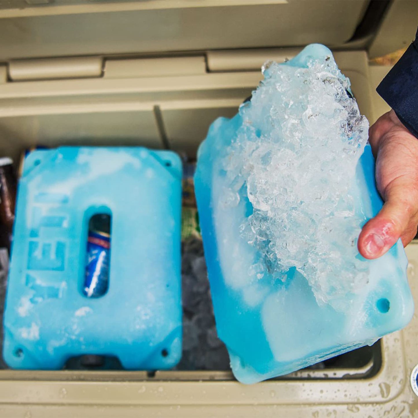 Yeti Ice Block 2 pound unit showing custom center shape