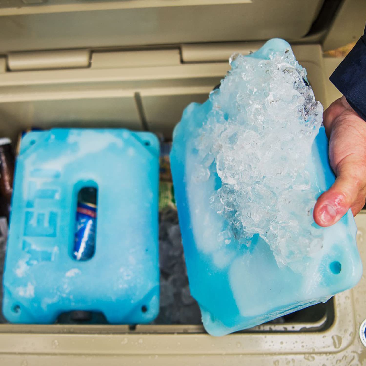 Yeti Ice Block 2 pound unit showing custom center shape