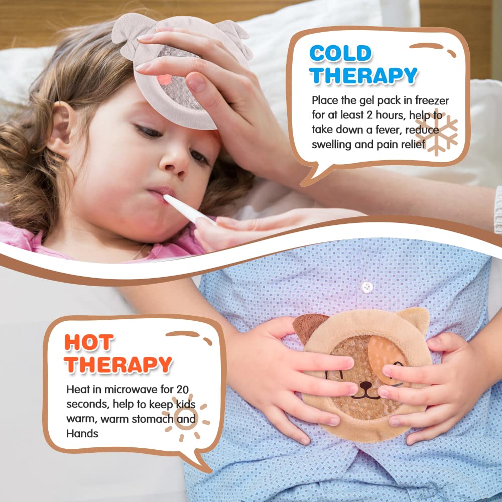 Three pack set of Hilph kids ice packs with soft sleeves
