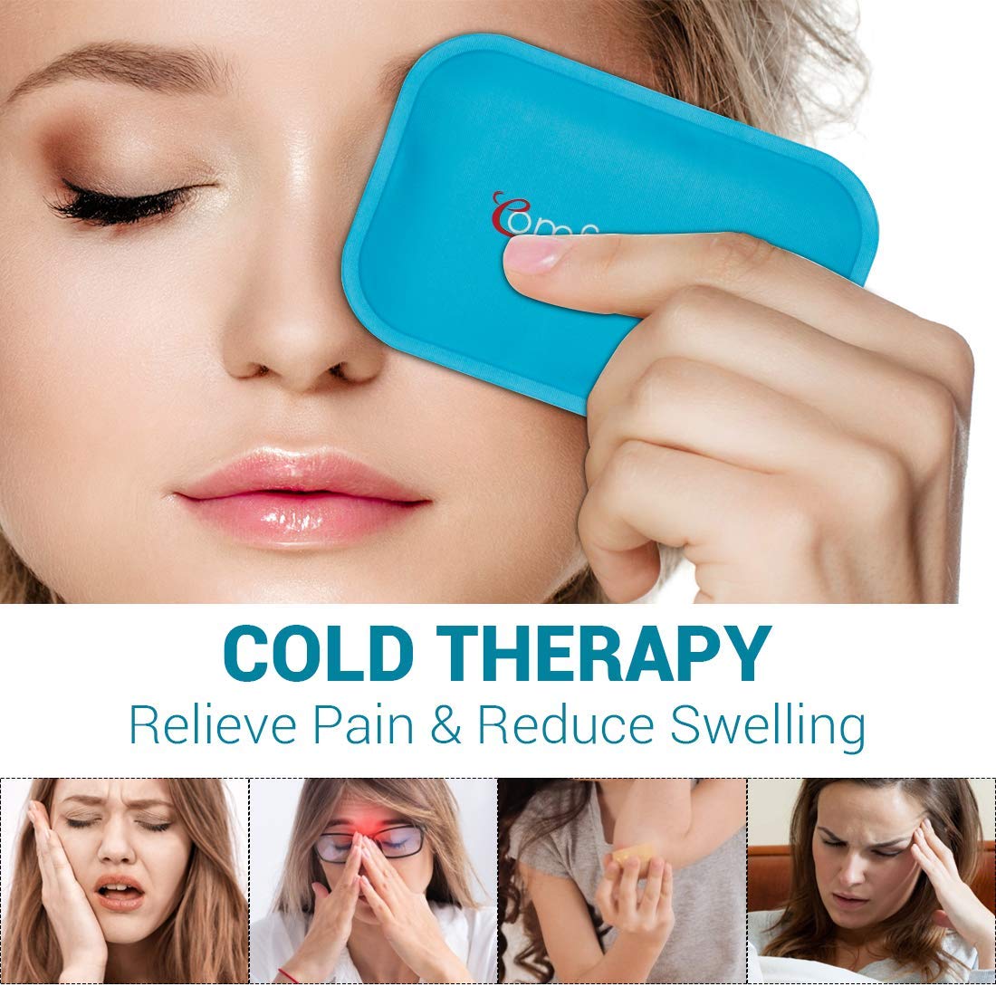 Set of 6 Aliergo small gel ice packs for injury
