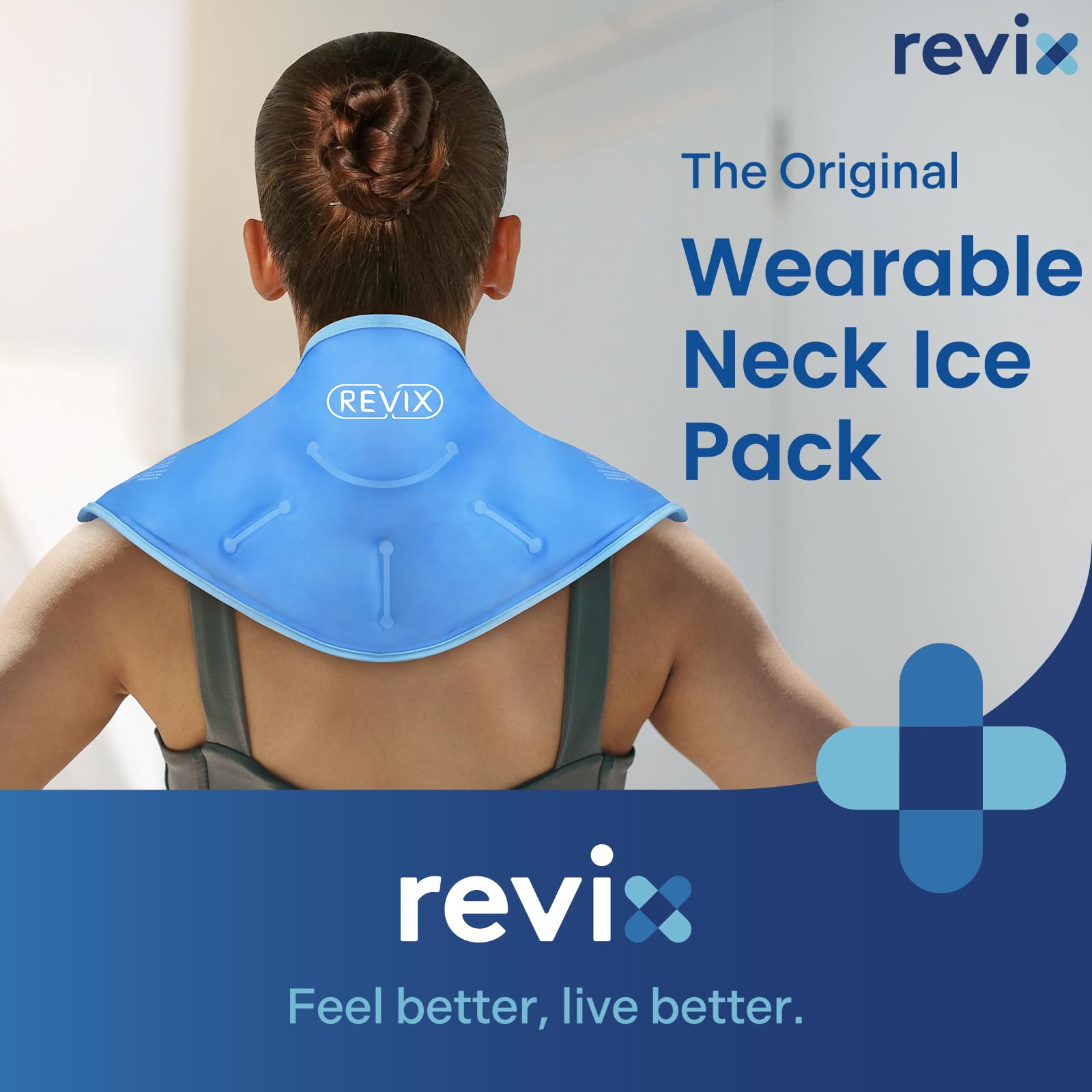 Revix neck and shoulder gel pack demonstrating flexible design.