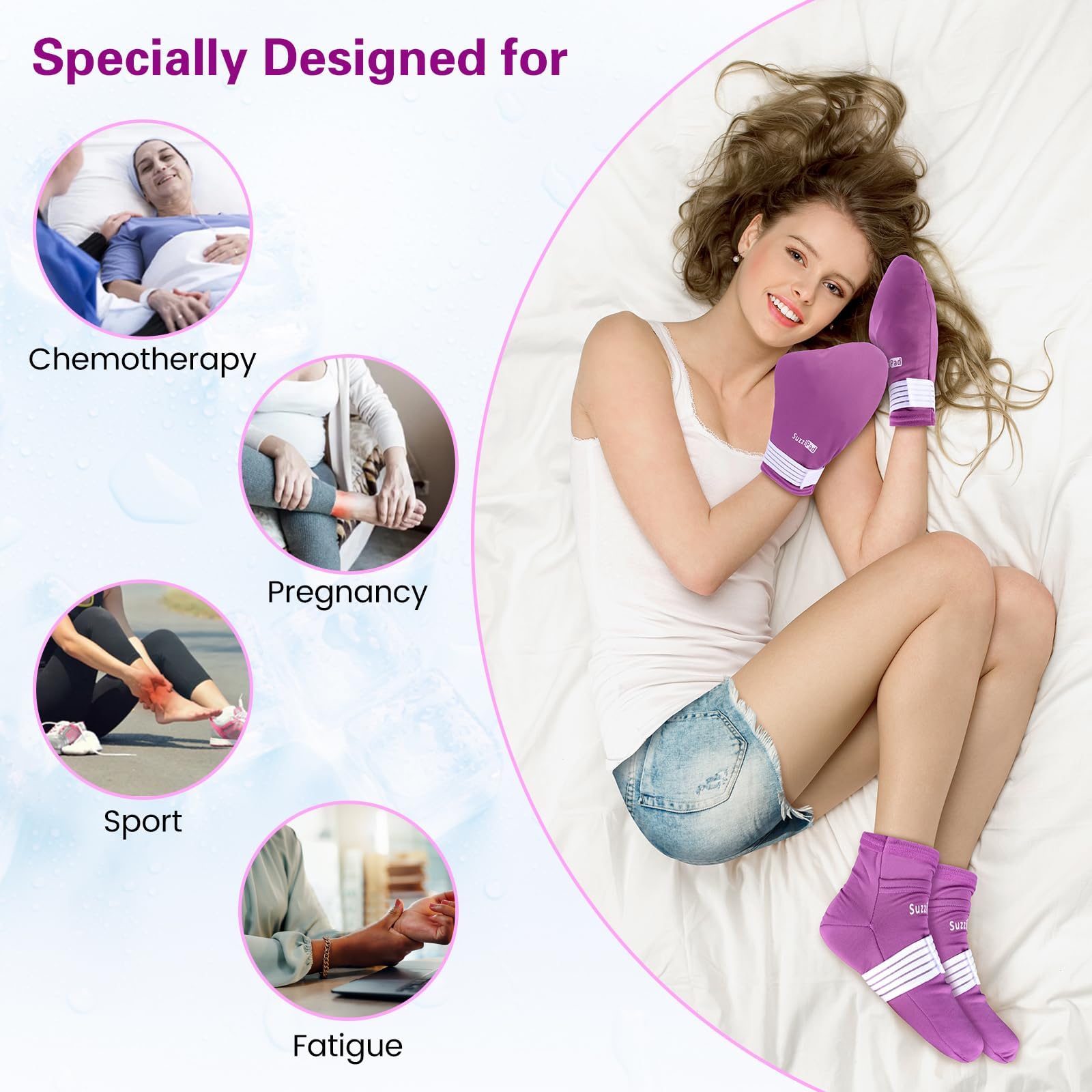 Suzzipad cooling gloves for neuropathy pain relief