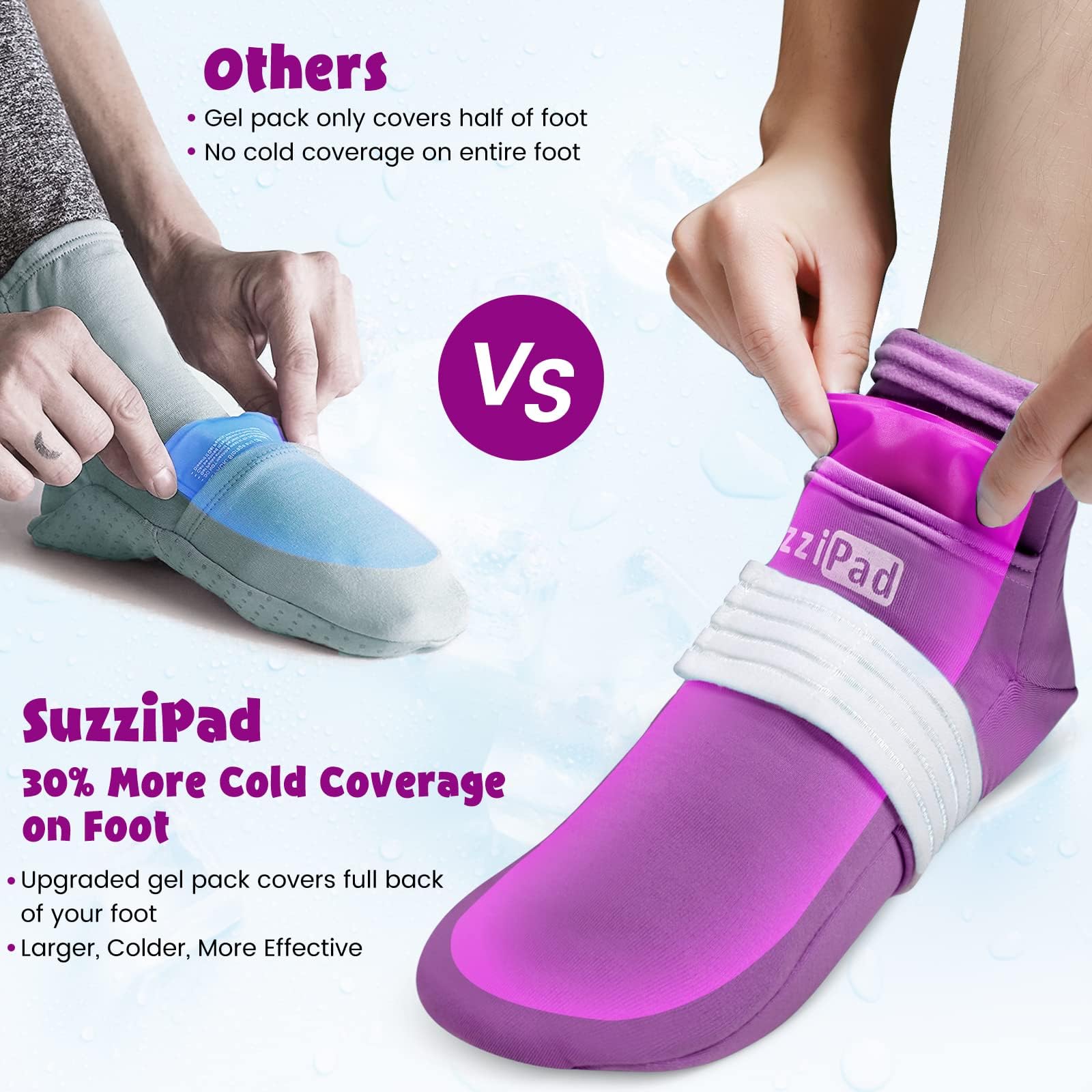 Suzzipad adjustable cold therapy socks for plantar fasciitis