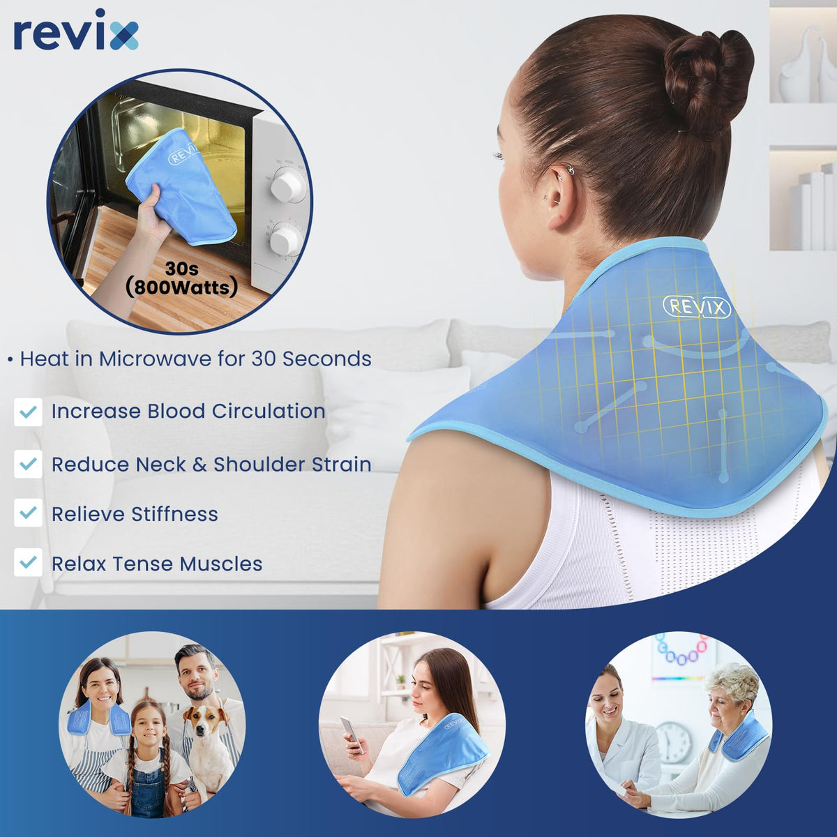 Revix cervical gel ice wrap showing large coverage area.