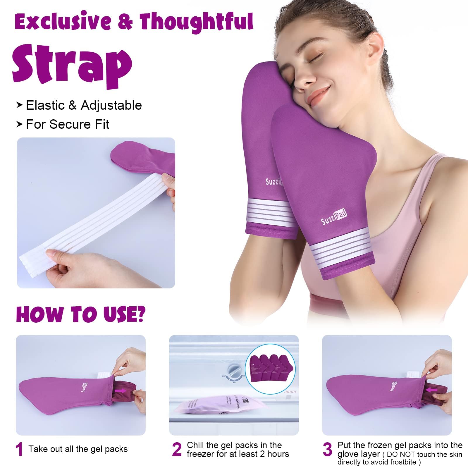 Suzzipad hand and foot cryotherapy set in packaging