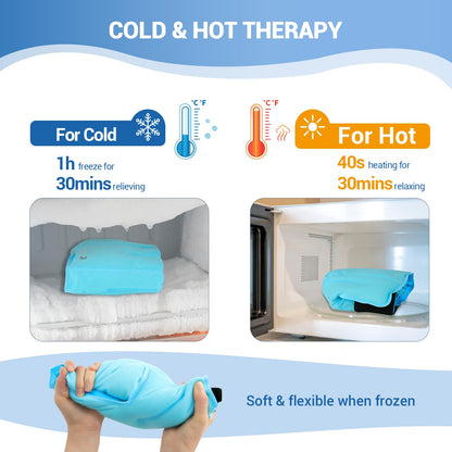 Flexible frozen gel pack conforming to Achilles tendon and heel