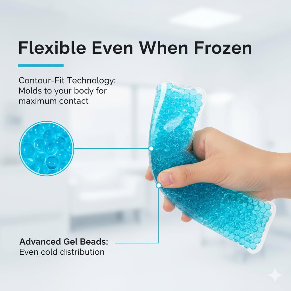 Postpartum recovery gel bead pad showing flexible design