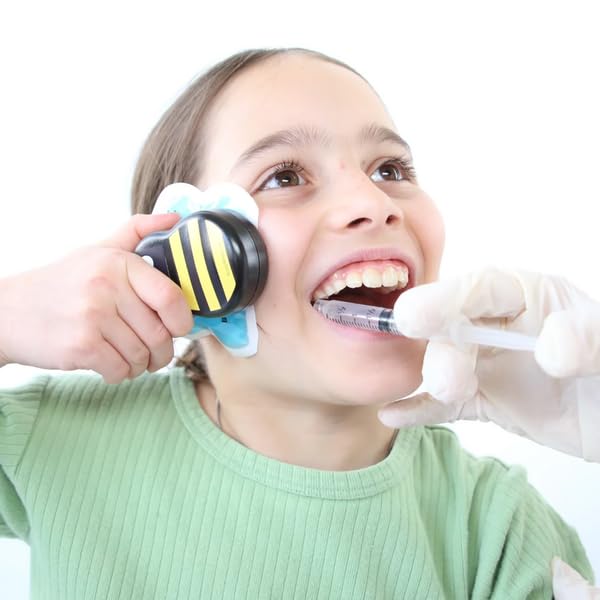 Buzzy vibration device with ice wings for needle pain