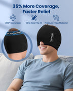 Onlycare Migraine Relief Cap being used for cold therapy