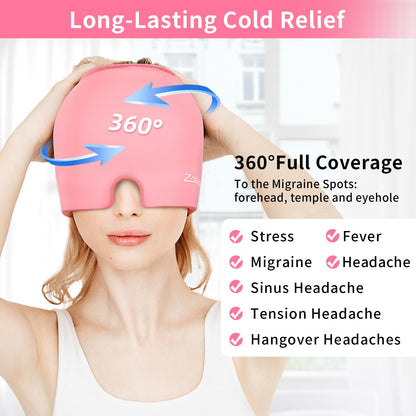 ZnÃ¶cuetÃ¶d cold cap for migraine tension relief