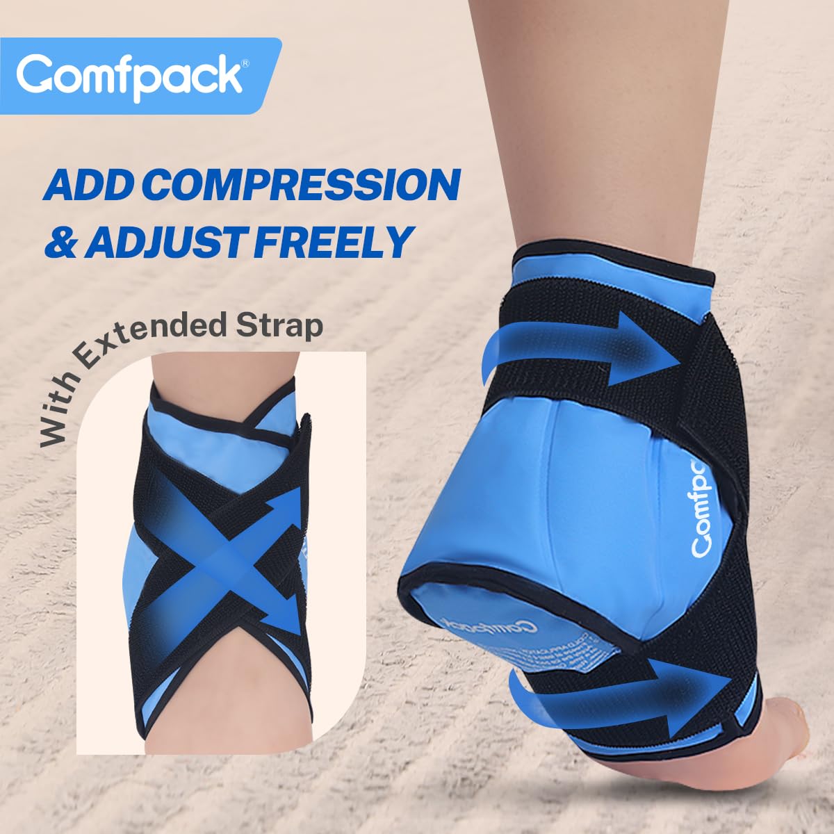Comfpack reusable cold therapy wrap for plantar fasciitis