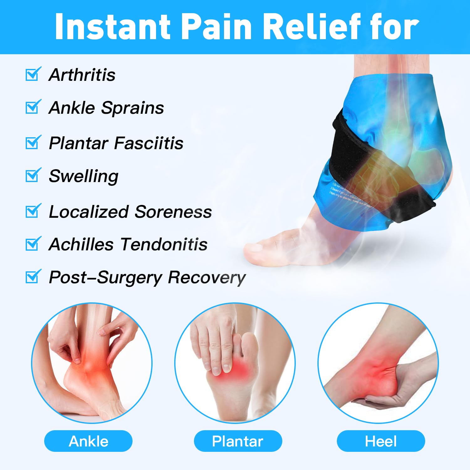 RelaxCoo reusable gel ice pack showing dual-fabric design