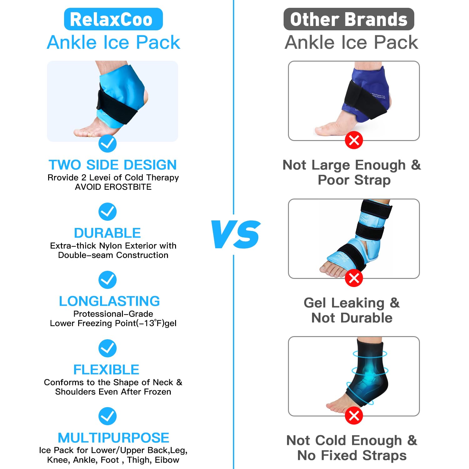 RelaxCoo cold compress therapy wrap for Achilles tendonitis