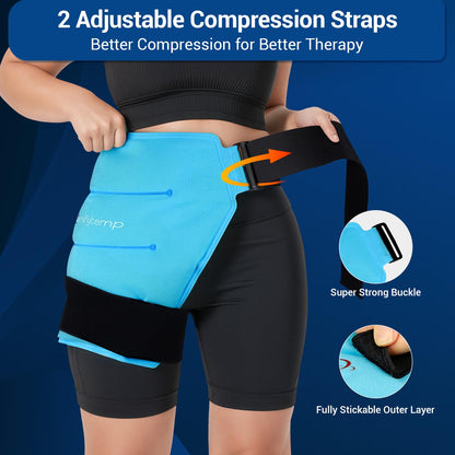 Comfytemp hip wrap being worn for physical therapy recovery