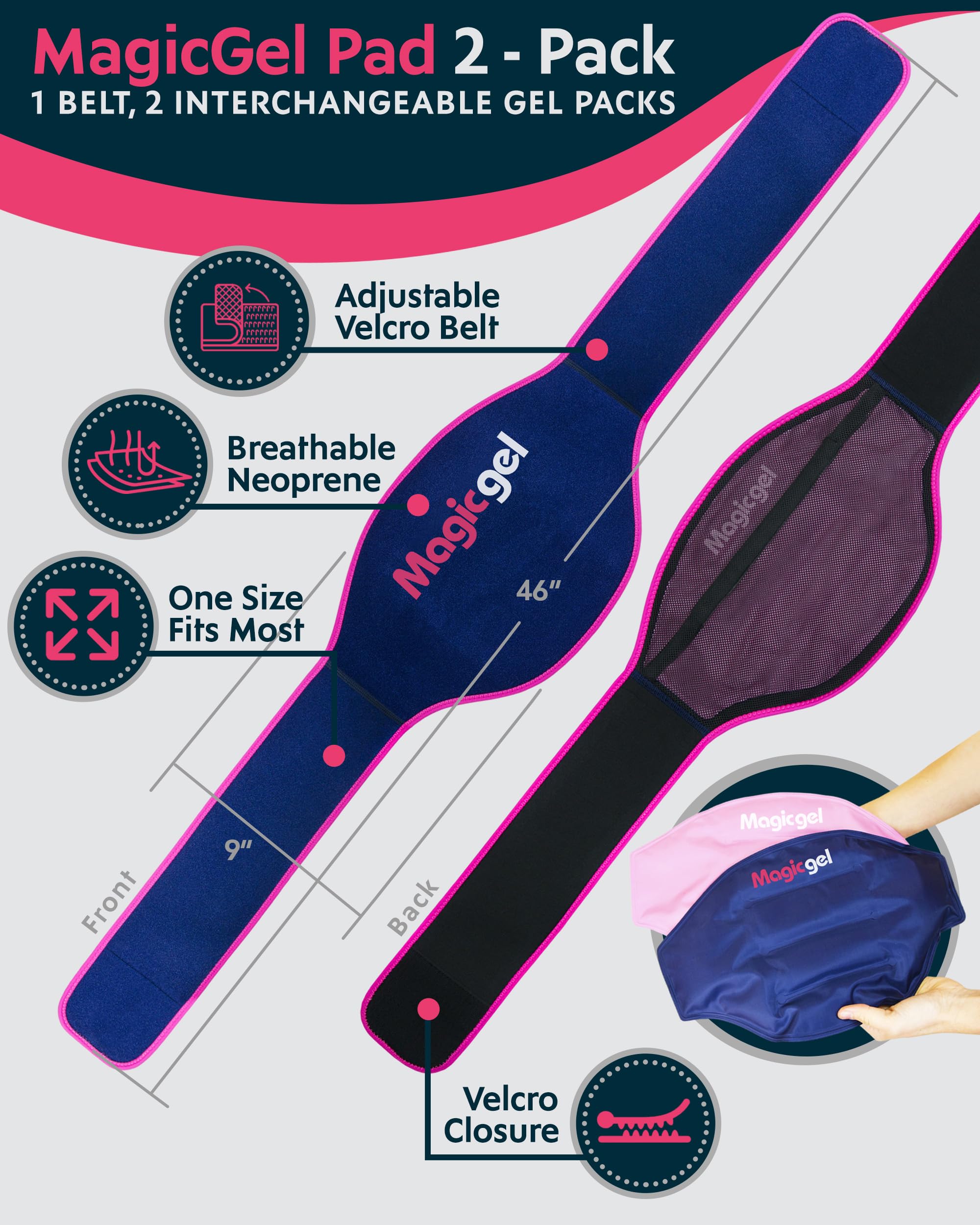 Magic Gel back wrap with secure strap closure