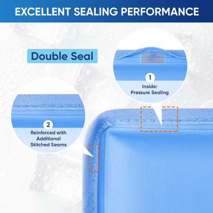 Flexible double sided cold pack showing soft plush fabric side