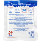 Close up of disposable cold compress packaging