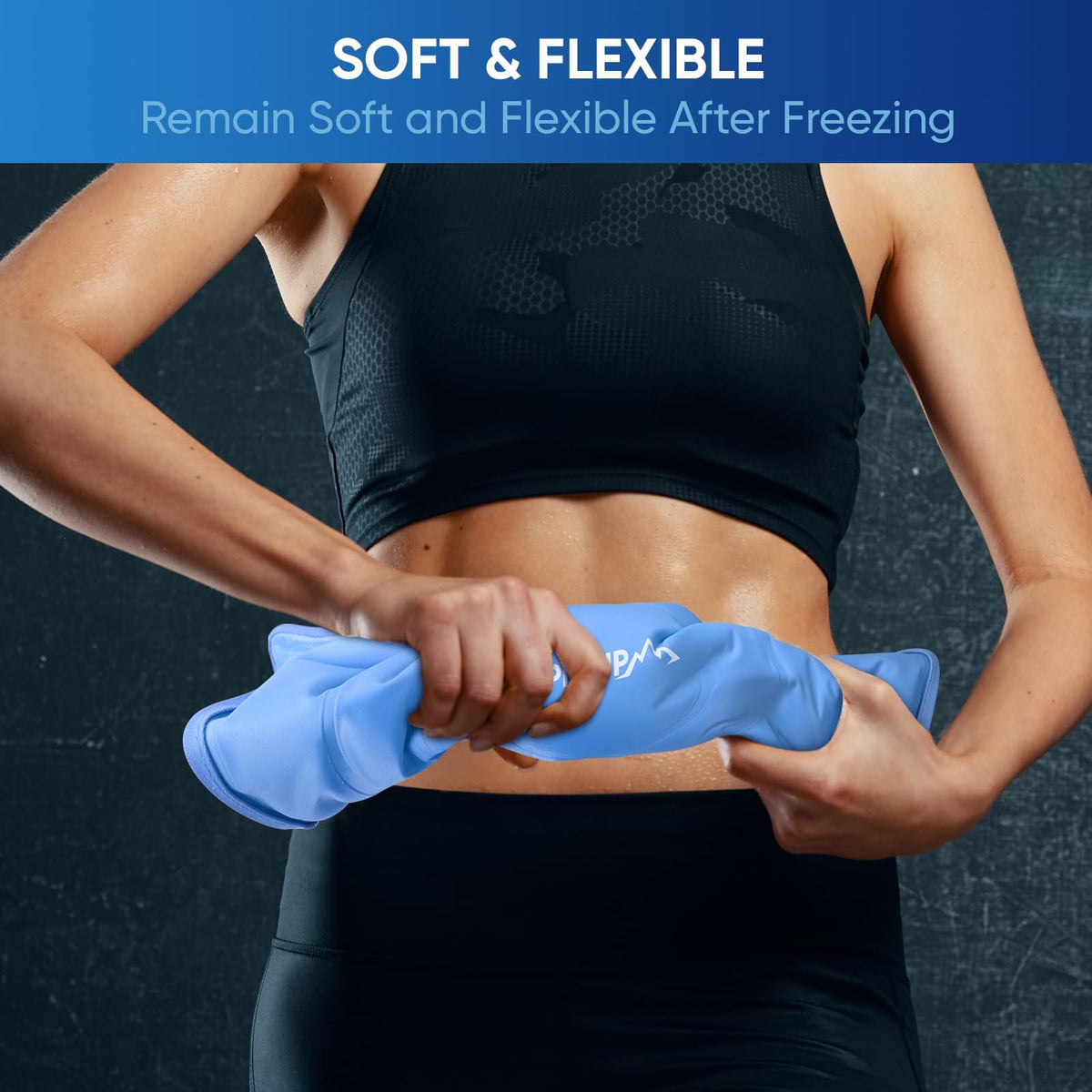 Versatile cold compress applied to the lower back area