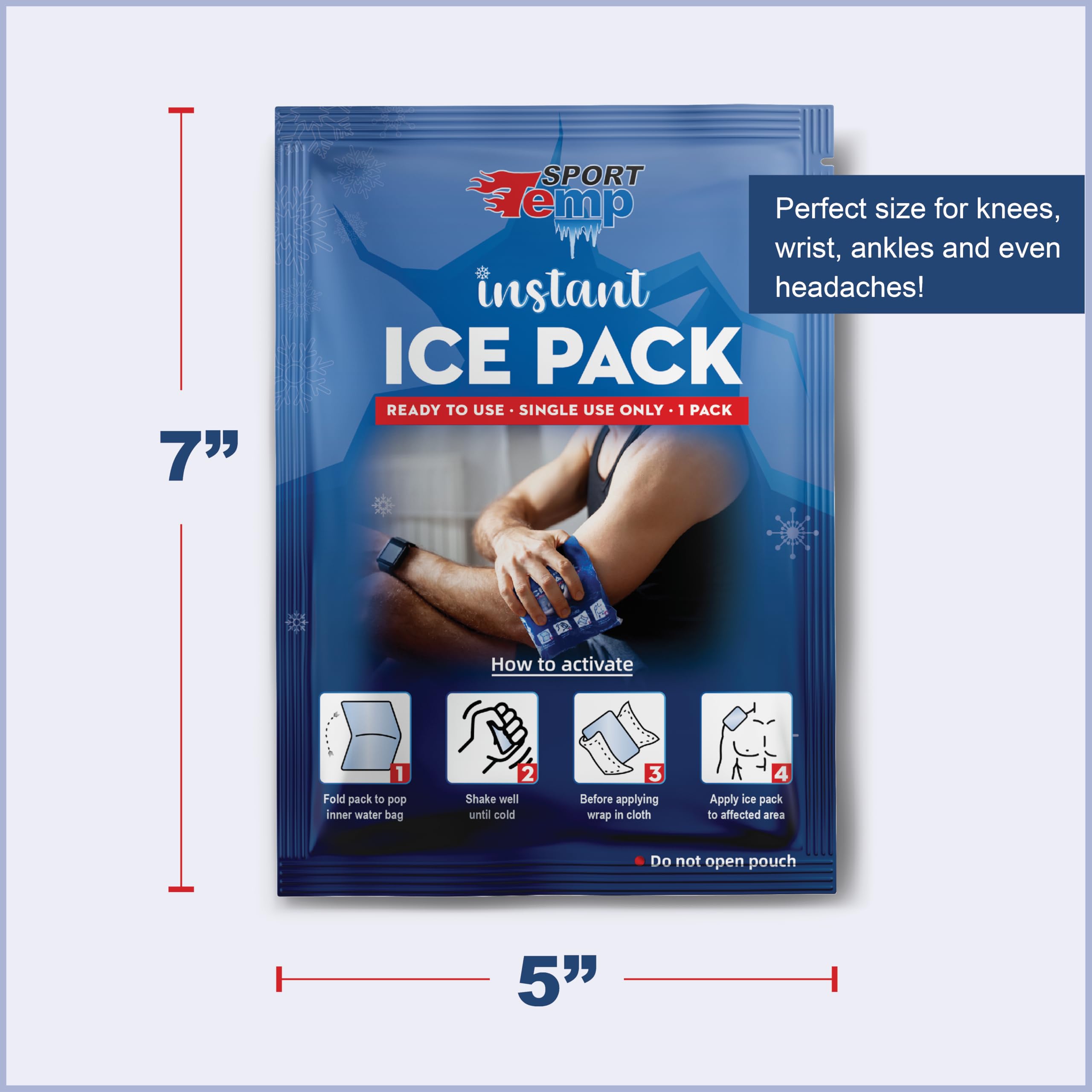 Sport Temp disposable cold therapy pack instruction label