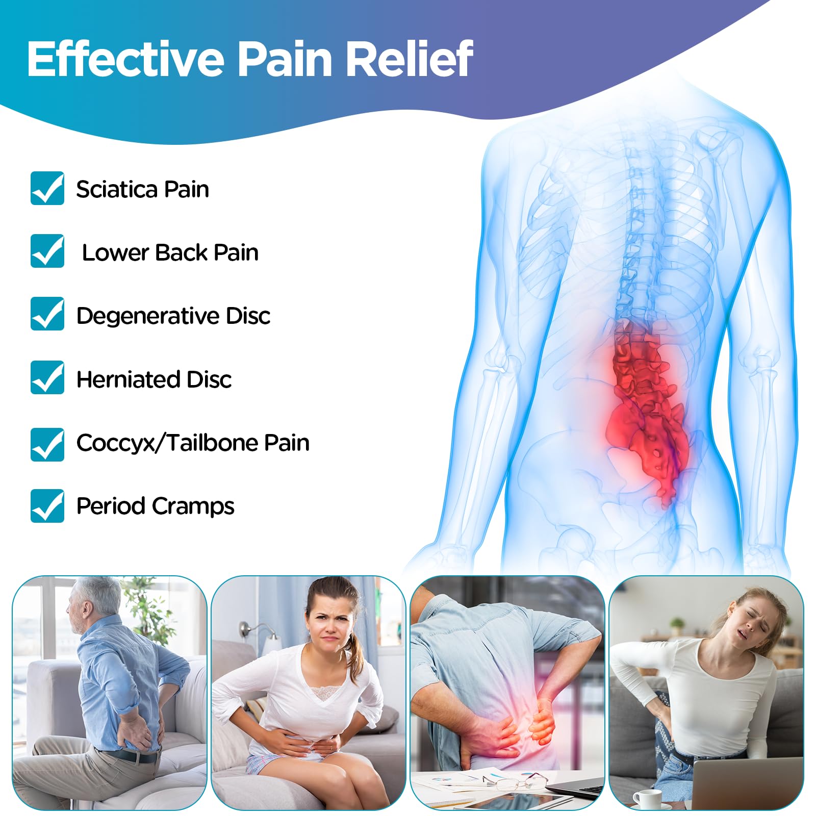 Comfytemp lumbar support brace with gel packs
