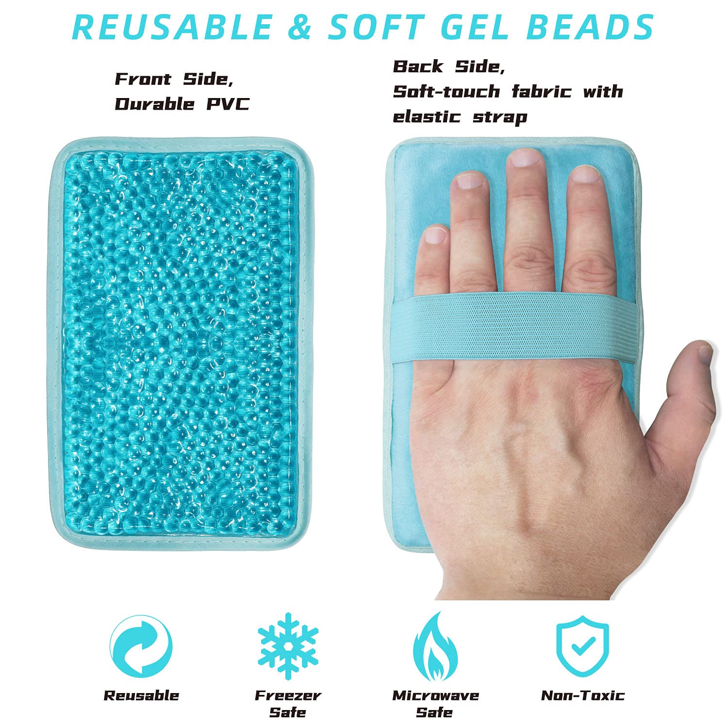 Close up of gel beads inside the compress