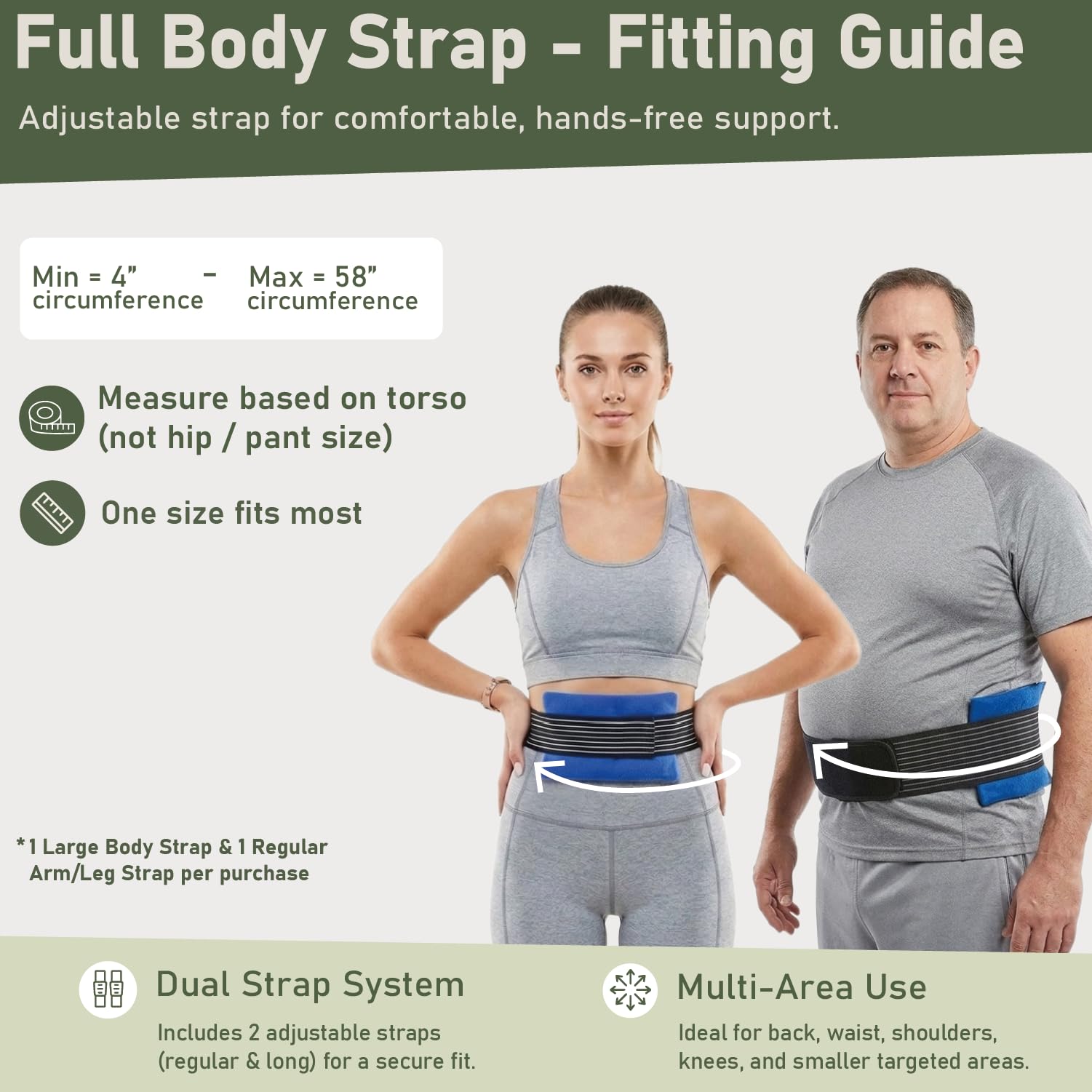 Four piece set of flexible gel ice packs for pain management