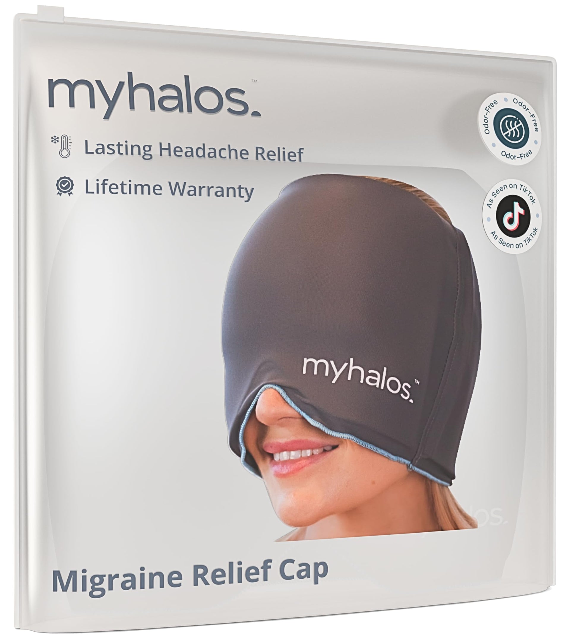 MyHalos ice hat demonstrating nasal notch comfort