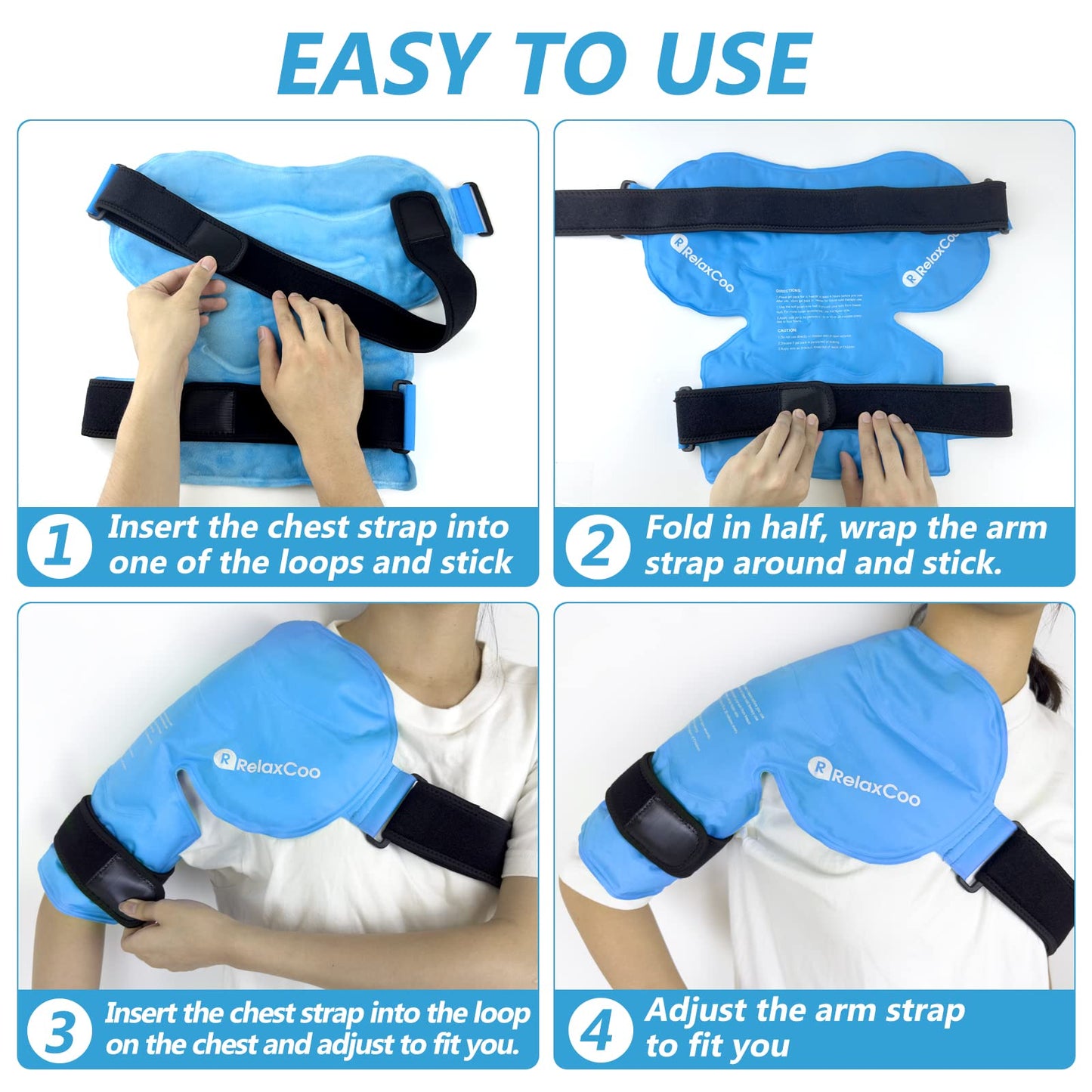 Close up of RelaxCoo reusable gel pack flexibility and fabric