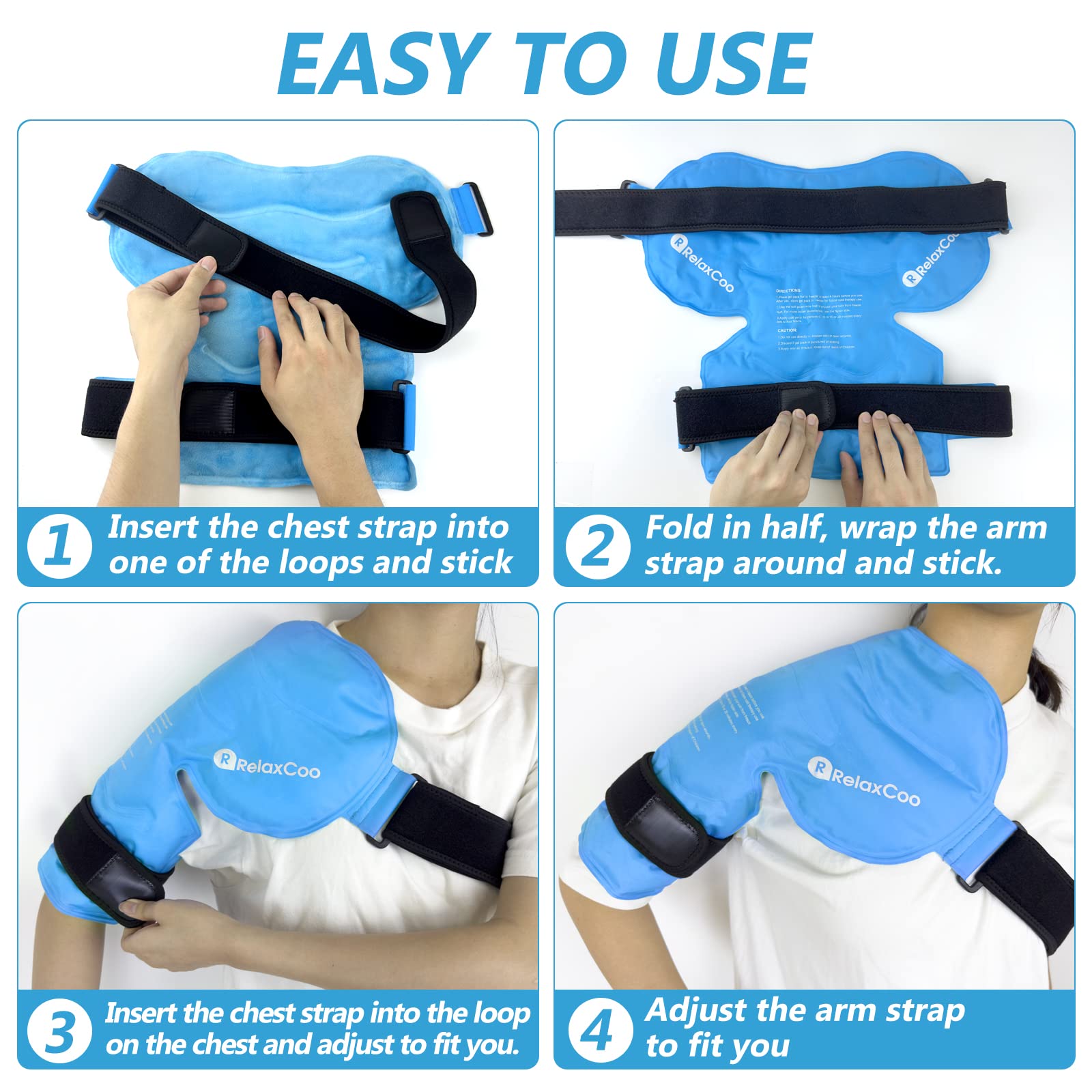 Close up of RelaxCoo reusable gel pack flexibility and fabric
