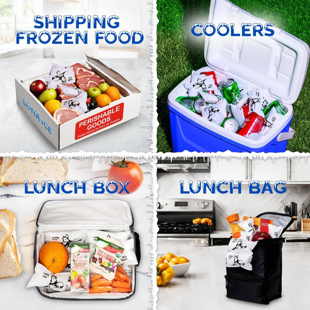 Luna Ice gel brick sheets for shipping frozen food