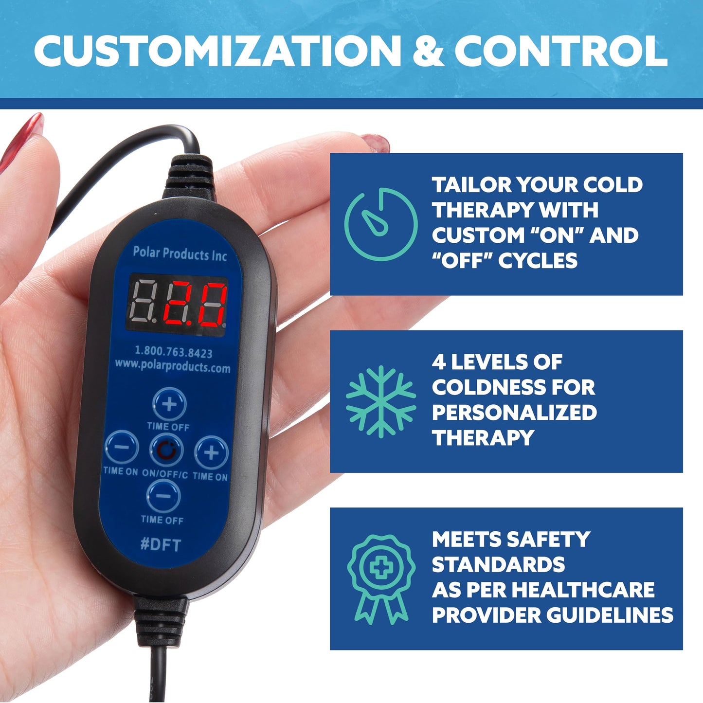 Detailed view of the Polar Active Ice 3.0 digital control panel