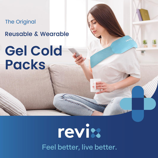Revix ice pack with adjustable strap for knee pain relief