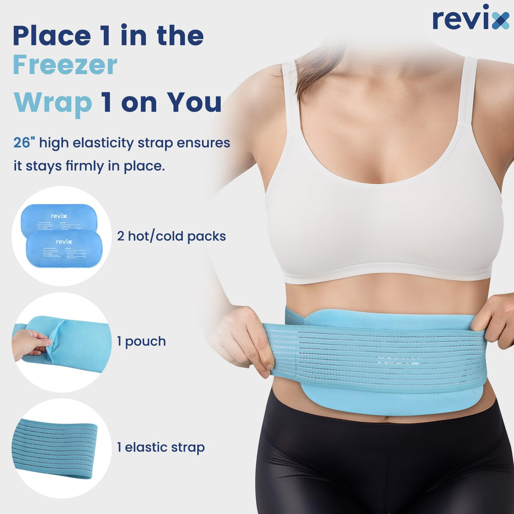 Revix ice pack wrap being used on a shoulder rotator cuff