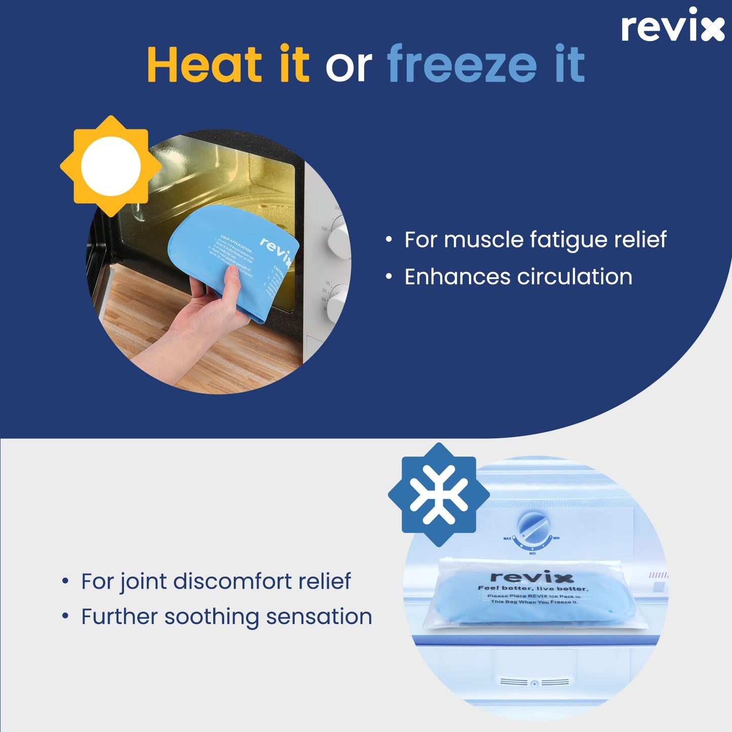 Revix ice pack secure strap mechanism and pouch detail