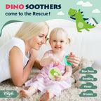 Three reusable gel dinosaur ice packs for toddler boo boos