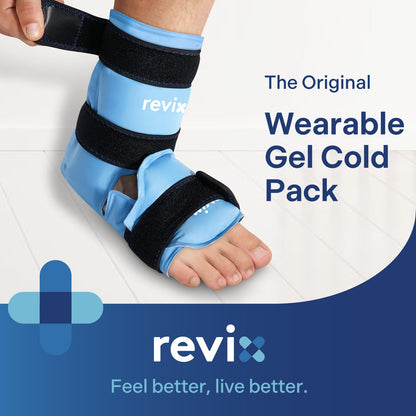 Revix reusable gel ice pack showing dual-sided plush and nylon material