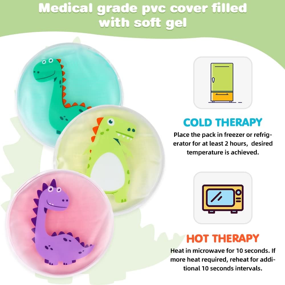 Compact size of Hilph dinosaur ice packs for small hands