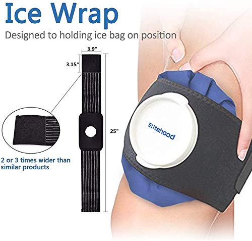 Three sizes of Elitehood ice packs 6 inch 9 inch 11 inch
