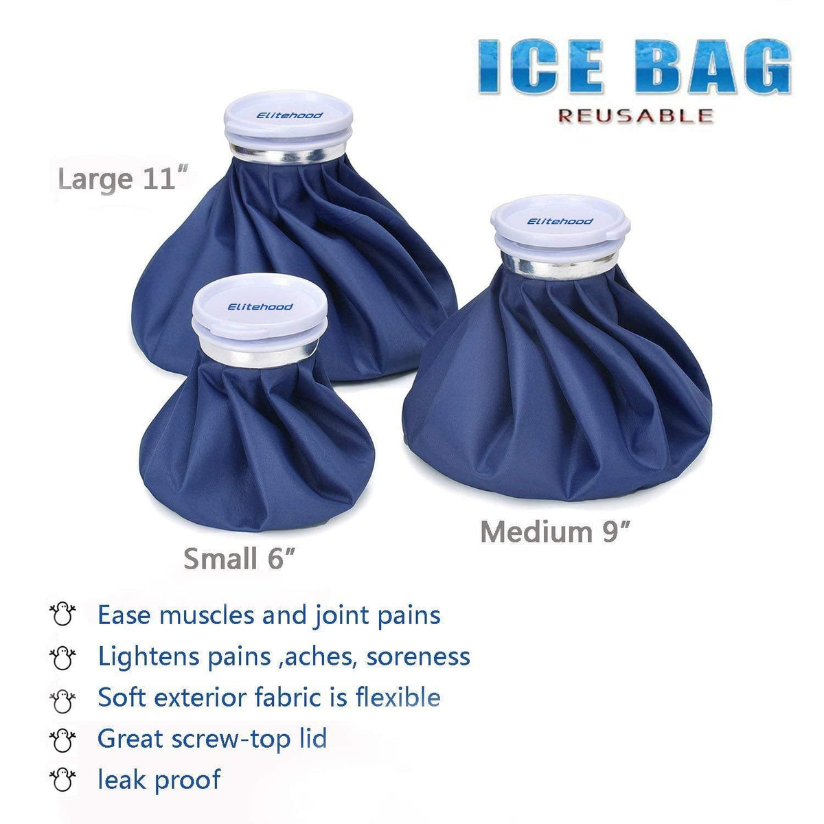 Elitehood ice pack secured with breathable elastic support wrap on knee