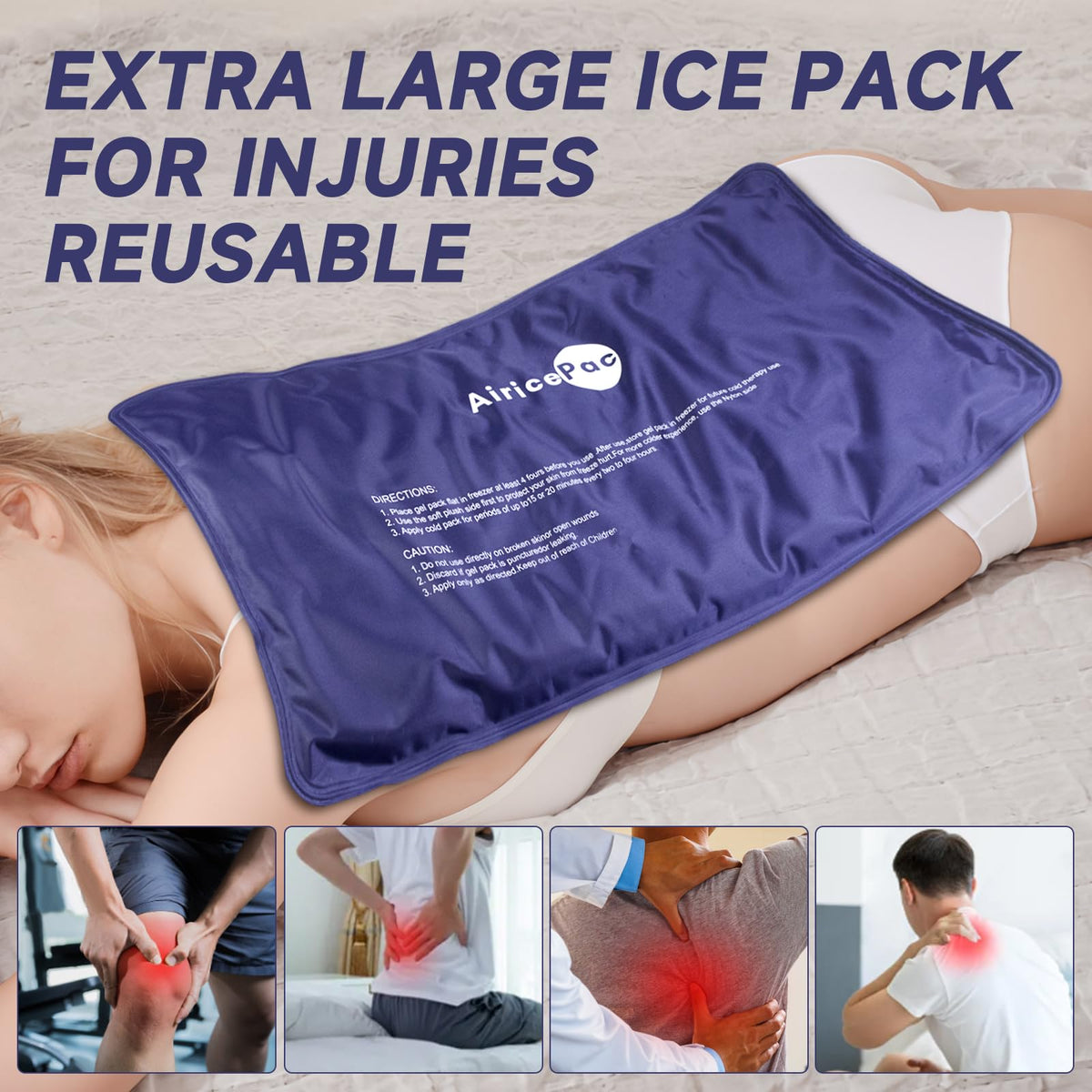 AiricePac cold pack showing flexible material and plush side