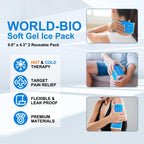 Two pack blue gel ice packs for hot and cold therapy
