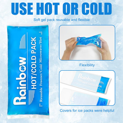 Gel ice pack being heated in a microwave for therapy