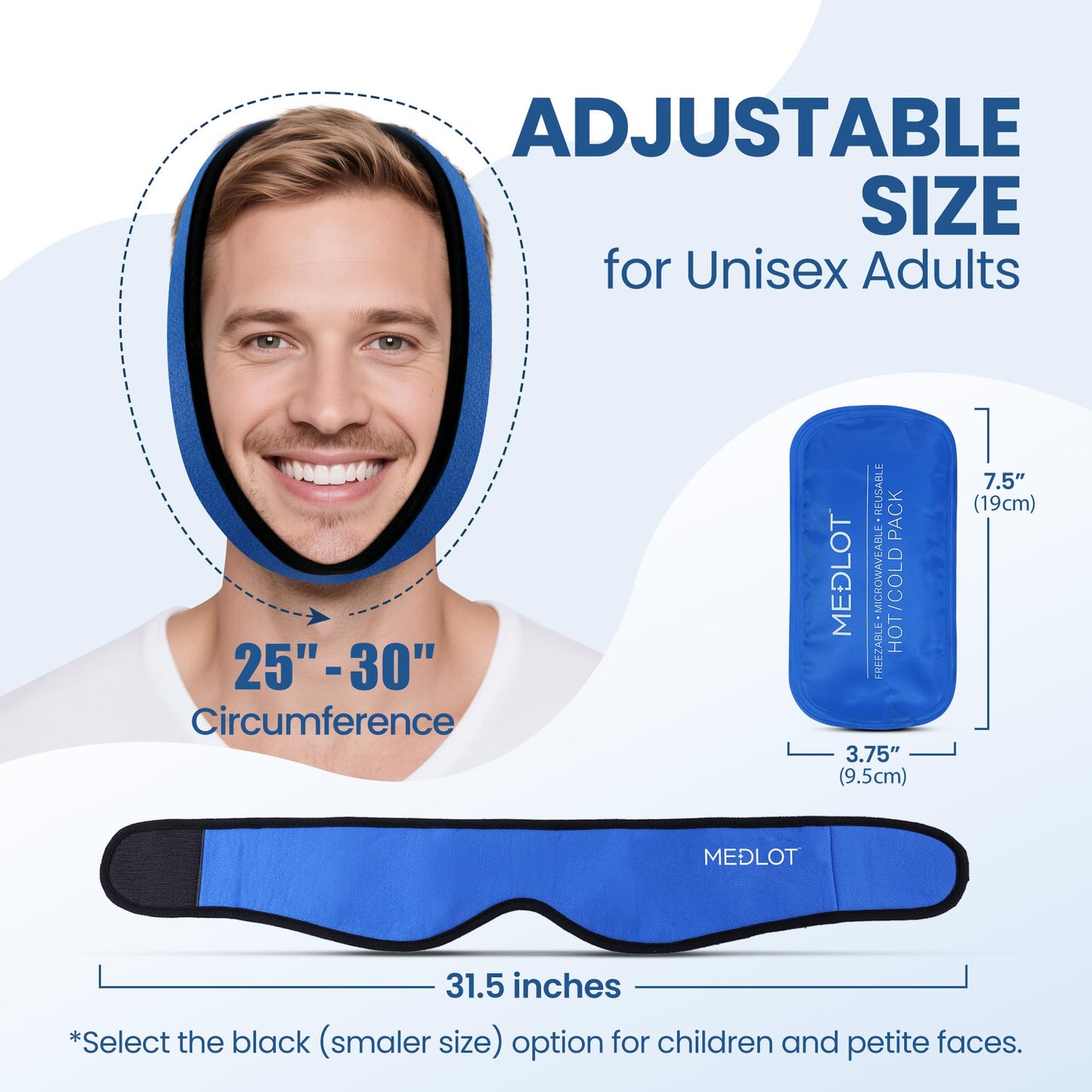 Blue LotFancy facial cooling wrap with four gel packs