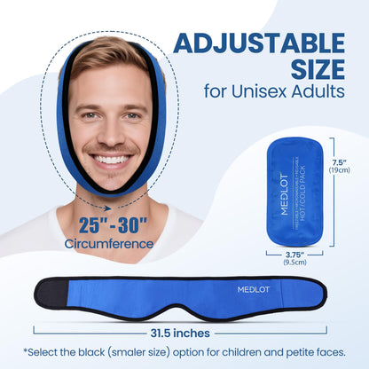 Blue LotFancy facial cooling wrap with four gel packs