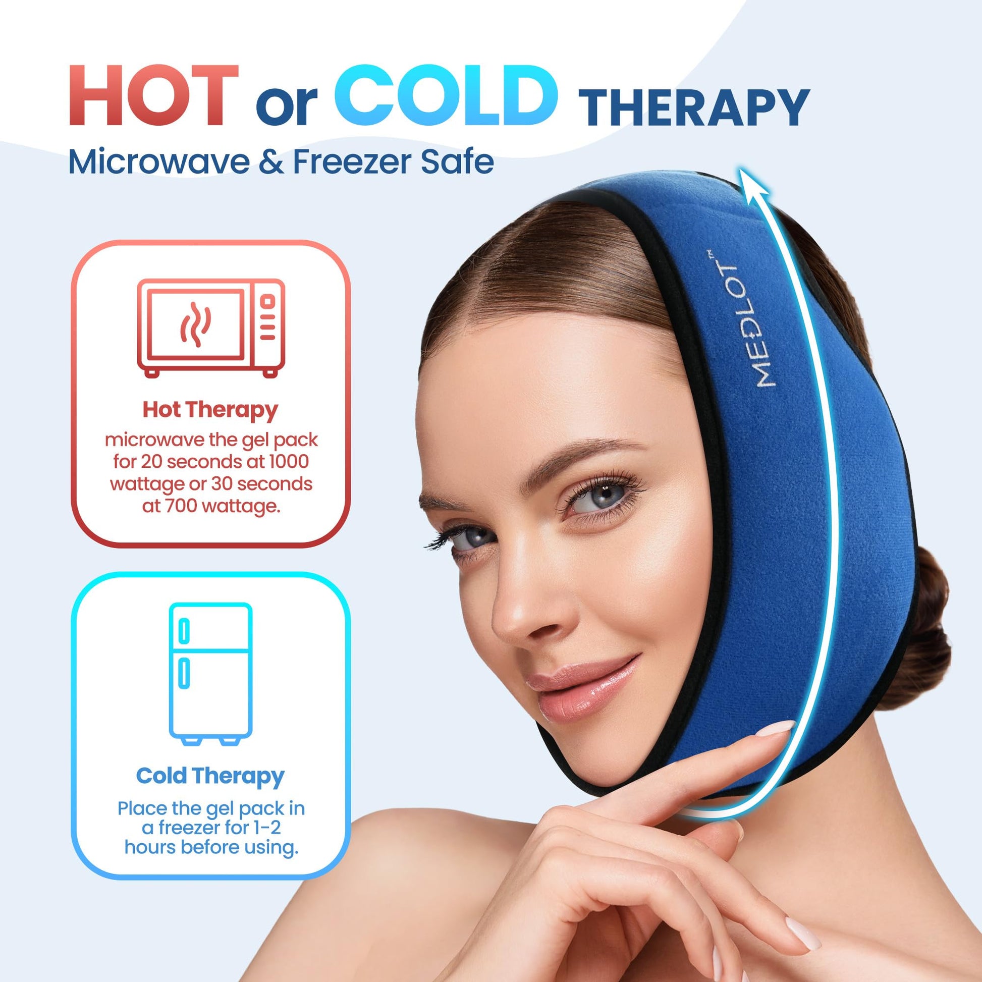 Adjustable strap details on LotFancy TMJ ice pack wrap