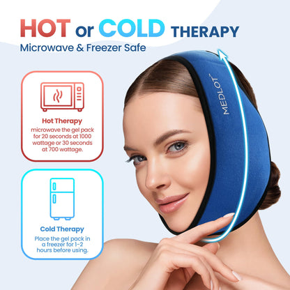 Adjustable strap details on LotFancy TMJ ice pack wrap